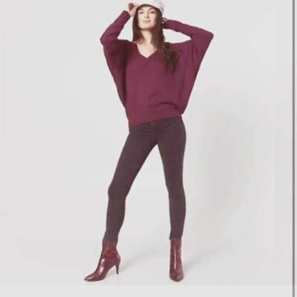 Free People Tops - Free People Santa Clara Thermal Mulberry Size Medium Oversized NWT